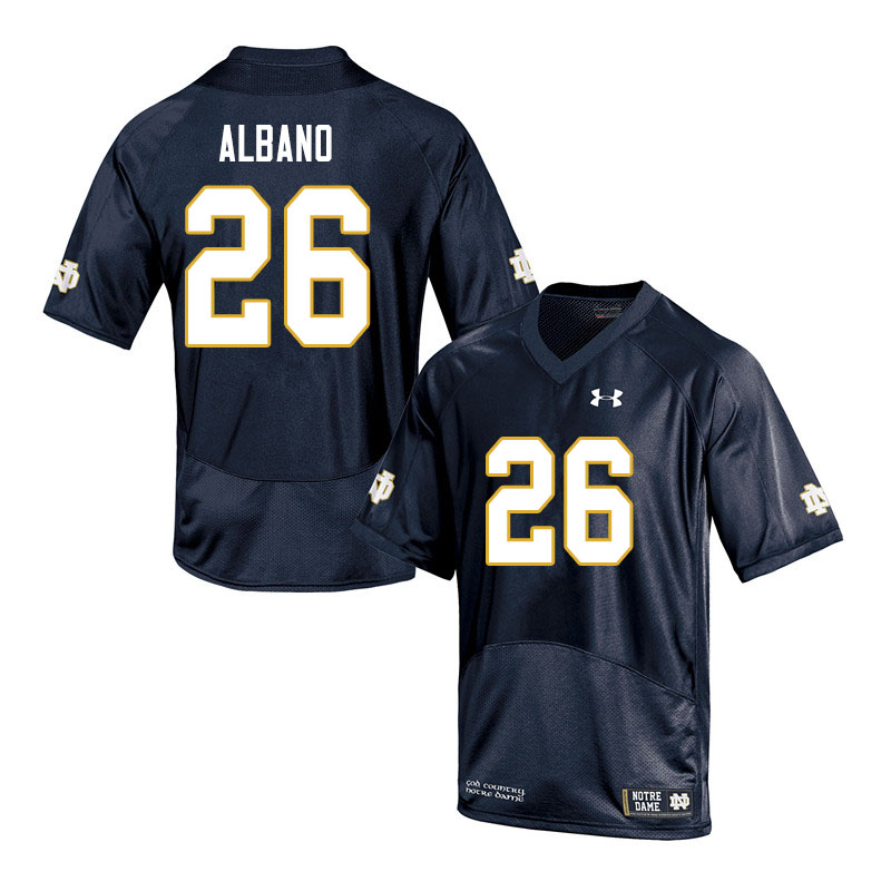 Men #26 Leo Albano Notre Dame Fighting Irish College Football Jerseys Sale-Navy